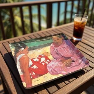 P. Gauguin "Tahitian Women on the Beach" (1891). 12 x 9.5”. Melamine Tray Italy